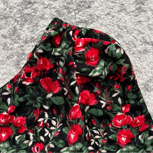 Club Monaco Red Rose Floral Velvet One Sleeve Sheath Dress Fancy Party Women’s 0 - Picture 6 of 12